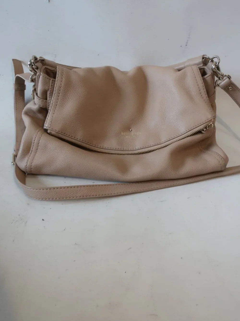 Women Kate Spade Beige Leather Crossbody Bag